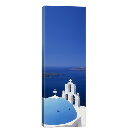 High Angle View of a Church, Firostefani, Santorini, Cyclades Islands, Greece // Panoramic Images (20"W x 60"H x 0.75"D)