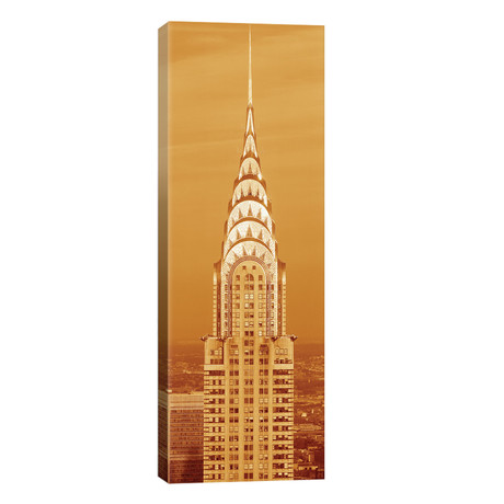 Chrysler Building At Sunset In Sepia, New York City, New York, USA // Panoramic Images (20"W x 60"H x 0.75"D)