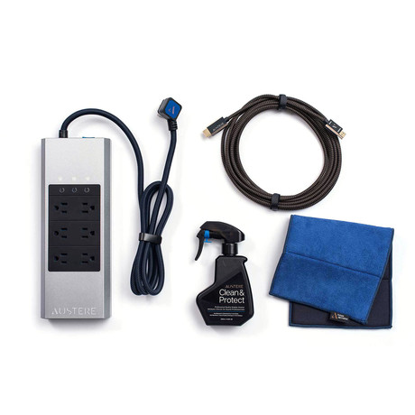 Home Theatre III Series // 4K HDMI 2.5m + 6-Outlet Power Strip + Clean & Protect