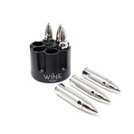 Stainless Steel Bullet Shaped Whiskey Stones Inside Revolver // Set of 6 // Wooden Gift Box