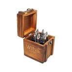 Stainless Steel Bullet Shaped Whiskey Stones Inside Revolver // Set of 6 // Wooden Gift Box