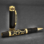 Visconti Extase D'oud Black + Vermeil 925 Sterling Silver Rollerball Pen // 685AG23 // Store Display