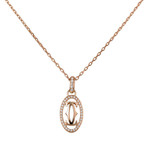 Cartier 18K Rose Gold Diamond Logo Necklace // Pre-Owned