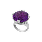 Bulgari 18K White Gold Amethyst Parentesti Ring // Ring Size: 6.25 // Pre-Owned