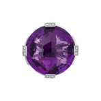 Bulgari 18K White Gold Amethyst Parentesti Ring // Ring Size: 6.25 // Pre-Owned