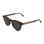 Bottega Veneta // Men's Round Sunglasses // Shiny Dark Gray + Havana