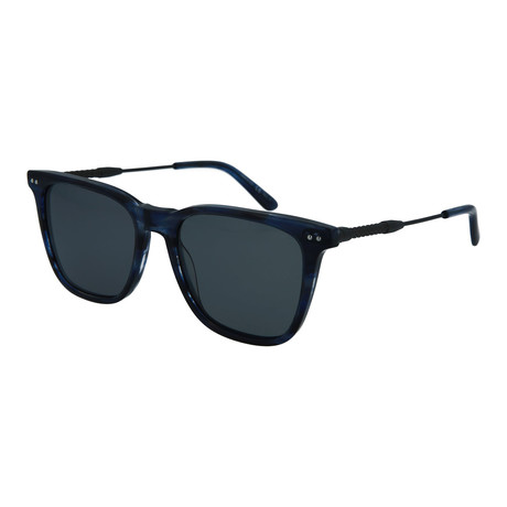 Bottega Veneta // Unisex Square Sunglasses // Blue + Dark Gray