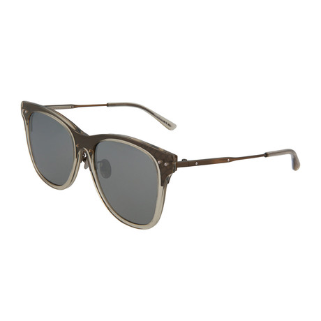 Bottega Veneta // Unisex Square Sunglasses // Shiny Transparent Mud