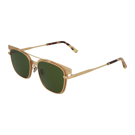 Bottega Veneta // Men's Square Sunglasses // Semi Matte Endura Gold