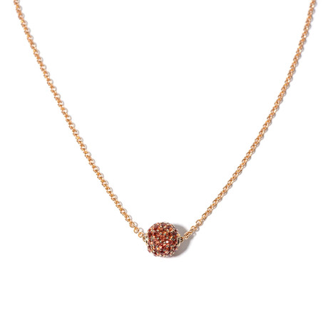 18k Rose Gold + Orange Sapphire Necklace // 16" // New