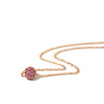 18k Rose Gold + Pink Sapphire Necklace // 16" // New