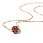 18k Rose Gold + Orange Sapphire Necklace // 16" // New