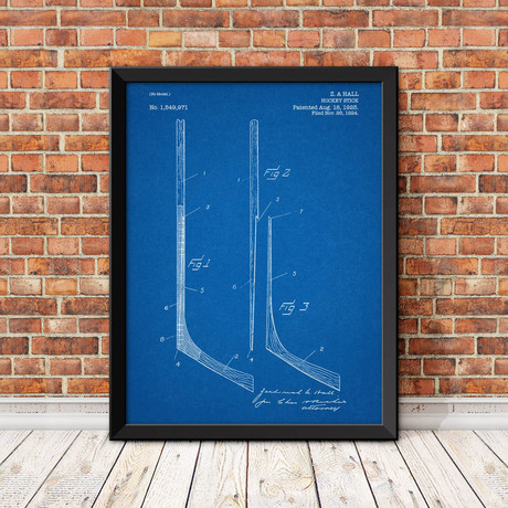 Hockey Stick II // Blueprint (18"W x 24"H)