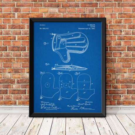 Catchers Glove // Blueprint (18"W x 24"H)