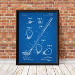 Golf Club Driver // Blueprint (18"W x 24"H)