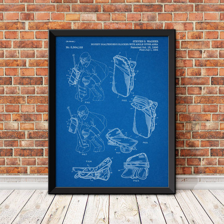 Goaltenders Hockey Blocker // Blueprint (18"W x 24"H)