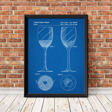 Wine Glass // Blueprint (18"W x 24"H)