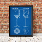 Wine Glass // Blueprint (18"W x 24"H)