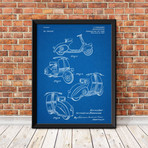 Vespa Scooter // Blueprint (18"W x 24"H)