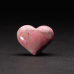 Genuine Polished Pink Rhodonite Heart + Acrylic Display Stand