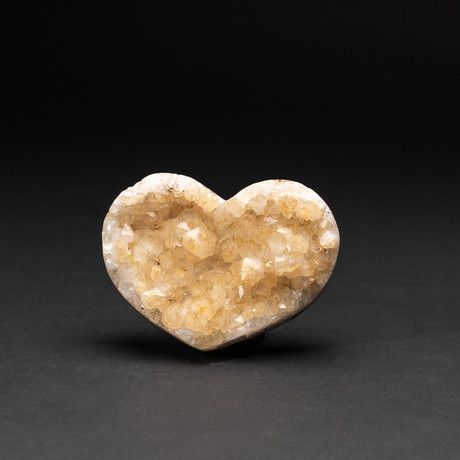Genuine Polished Lemon Quartz Crystal Clustered Heart // V3