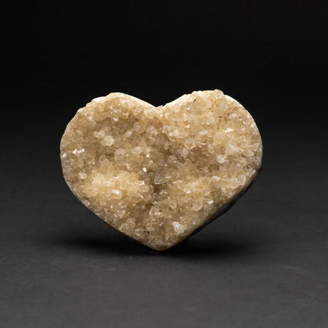 Genuine Polished Lemon Quartz Crystal Clustered Heart // V4