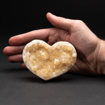 Genuine Polished Lemon Quartz Crystal Clustered Heart // V3