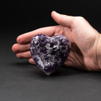 Genuine Polished Amethyst Crystal Clustered Heart // V35