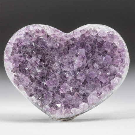 Genuine Polished Amethyst Crystal Clustered Heart // V22