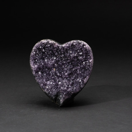 Genuine Polished Amethyst Crystal Clustered Heart // V34