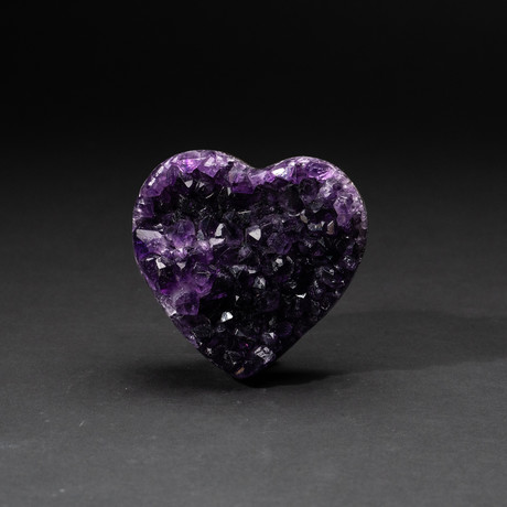 Genuine Polished Amethyst Crystal Clustered Heart // V28