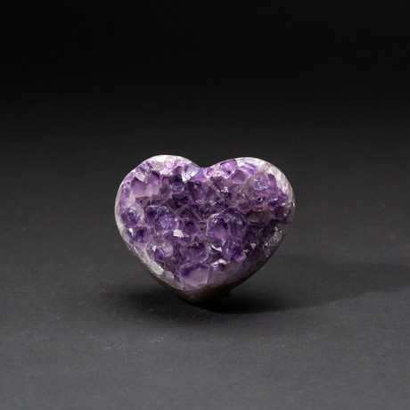 Genuine Polished Amethyst Crystal Clustered Heart // V26