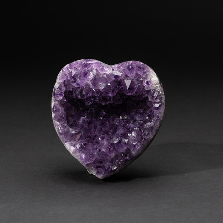 Genuine Polished Amethyst Crystal Clustered Heart // V30