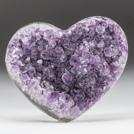 Genuine Polished Amethyst Crystal Clustered Heart // V21