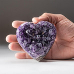 Genuine Polished Amethyst Crystal Clustered Heart // V17