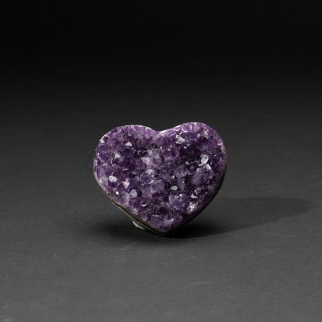 Genuine Polished Amethyst Crystal Clustered Heart // V23