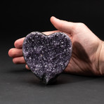 Genuine Polished Amethyst Crystal Clustered Heart // V34