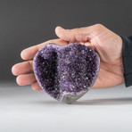 Genuine Polished Amethyst Crystal Clustered Heart // V16