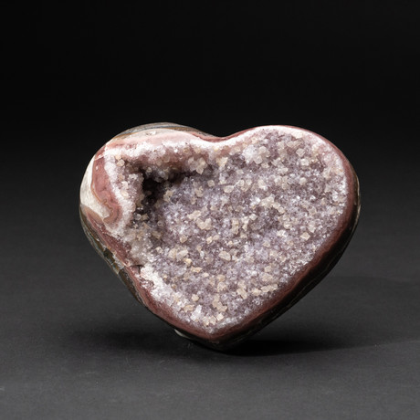 Genuine Polished Amethyst Crystal Clustered Heart // V32