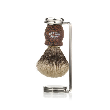 Tron Set // Wengè Shaving Brush + Support Stand