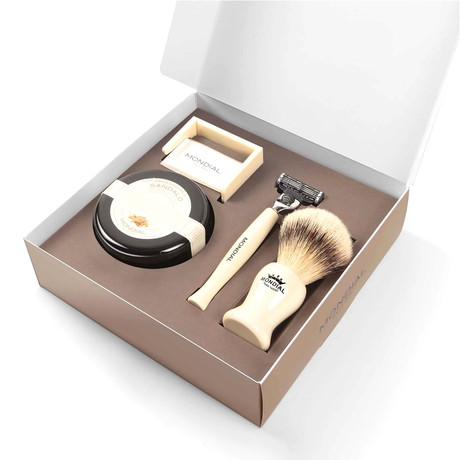 Premium Gift Box // Baylis Razor + Shaving Brush + Holder + Shaving Cream