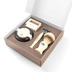 Premium Gift Box // Baylis Razor + Shaving Brush + Holder + Shaving Cream