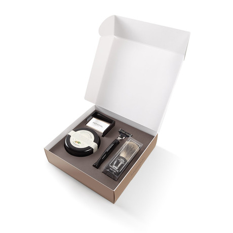 Premium Gift Box // Gibson Razor + Shaving Brush + Holder + Shaving Cream