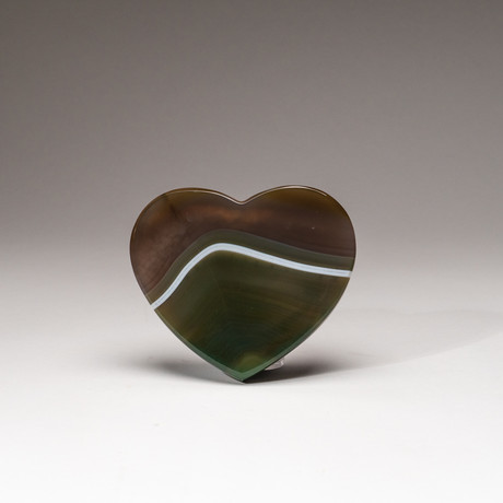 Genuine Polished Green Agate Heart // V1