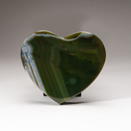 Genuine Polished Green Agate Heart // V3