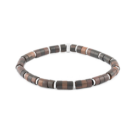 Ebony Wood Beads +Bamboo Bracelet // Brown