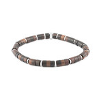 Ebony Wood Beads +Bamboo Bracelet // Brown