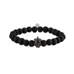 King Skull Beaded Bracelet // Black