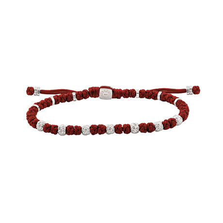 Macrame Mykonos Knots Bracelet // Red (6.9"L)