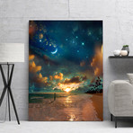 "Beach by Starlight" Premium Canvas Art (11"W x 14"H x 0.75"D // Gallery Wrapped)